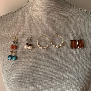 Bundle of 4 Fashion Dangle Earrings